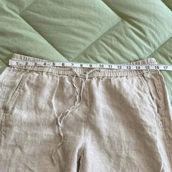 Talbots 100% Linen Wide Leg, Beige Size 8 Coastal, Lagenlook Pants. - Picture 7 of 10